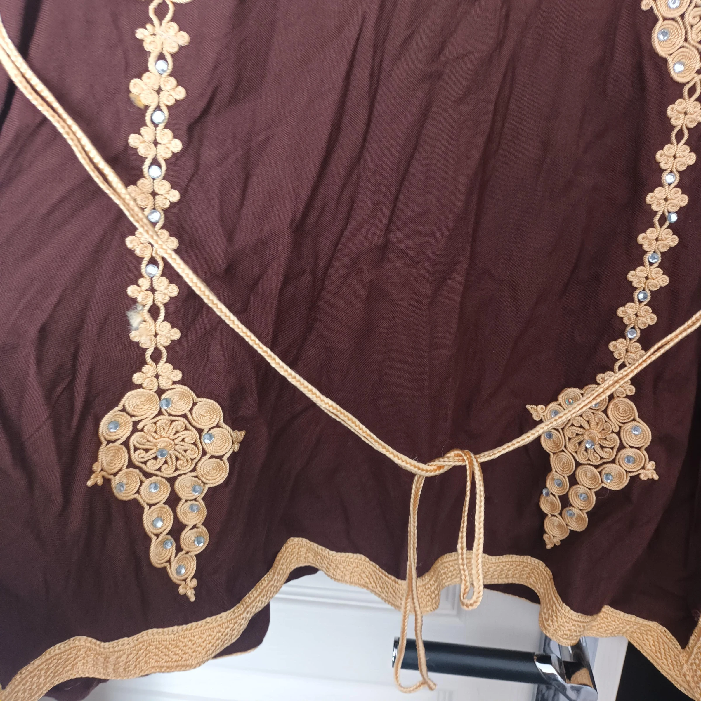 Sublime caftan tuniek met oosterse inspiratie, borduurwerk, maat T44, katoen en split aan de zijkant – photo 6